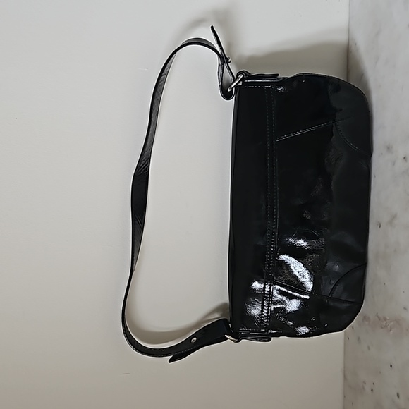 D & G - Y2K black leather silver logo shoulder bag - Picture 2 of 13